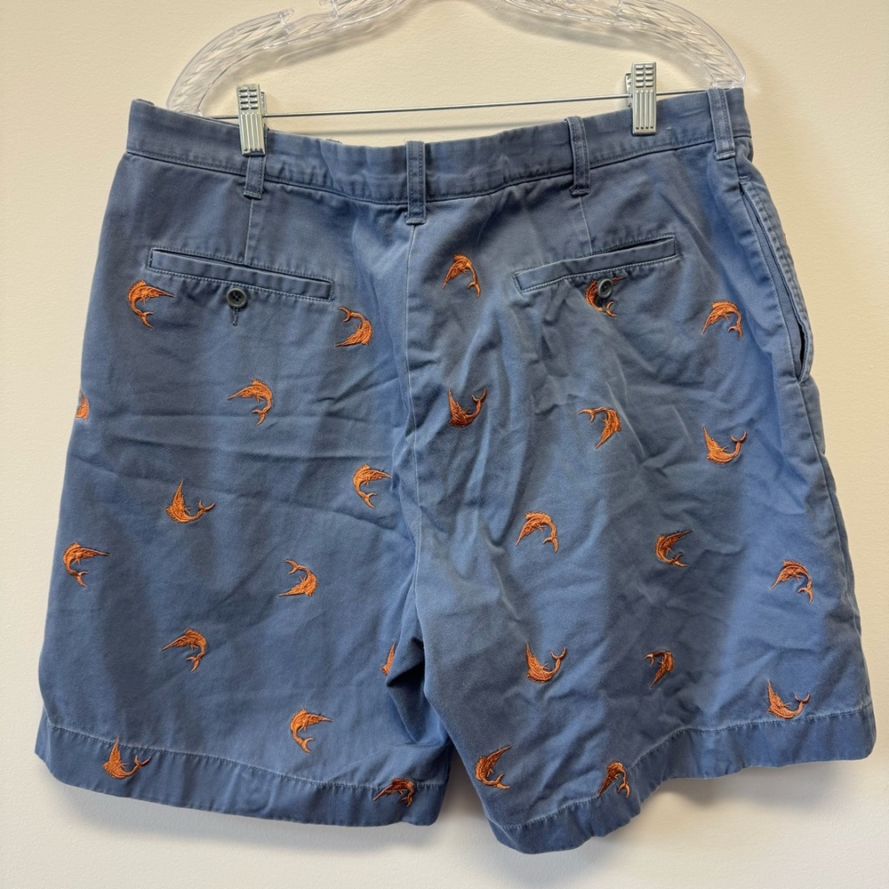 J. Crew Cotton Chino Flat Front Shorts With Embroidered Marlin Swordfish Size 38 - Picture 3 of 9